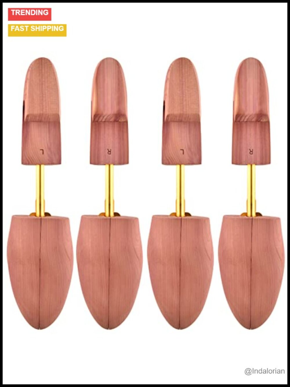Cedar Wood Shoe Tree Adjustable Split Toe Boot Shaper with Wide Heel